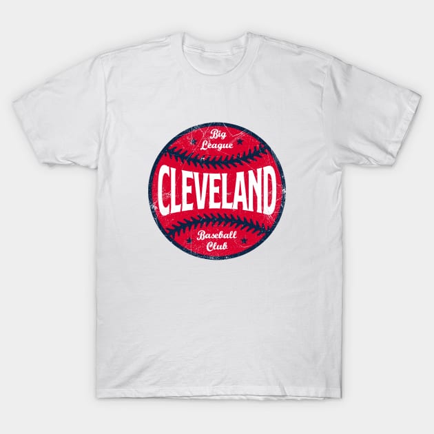 Cleveland Retro Big League Baseball - White T-Shirt by KFig21